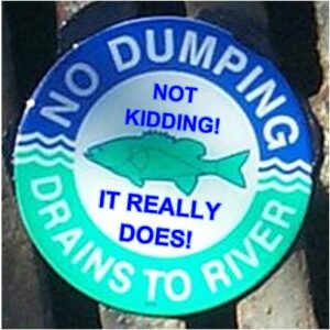 No dumping, drains to river. Not kidding, it really does!