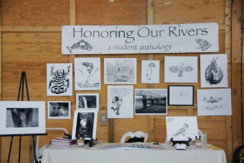 An Honoring Our Rivers showcase of student art